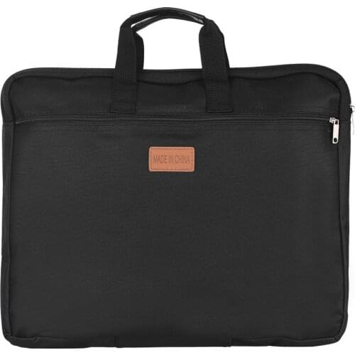 Double Layers Document Holder Big File Folder Capacity Zipper File Bag with Handle Waterproof Canvas Handbag