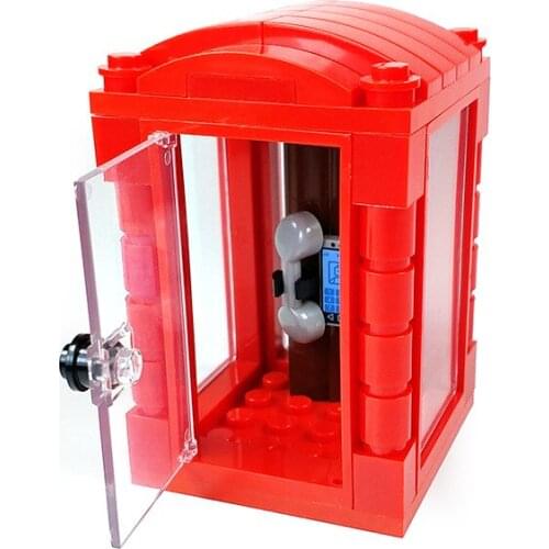 MOC Small Particle Accessories DIY Building Blocks Toys Telephone Booth Model Educational Compatible Assemble Bricks Kids Gift