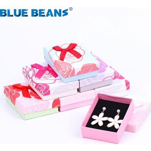 Box Black 2020 Jewelry Necklace Earrings Ring Packaging Hot Sell Paper Gift Jewellery Organizer Sponge Boxes Gift Bangles Bow