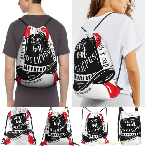 Dead But Delicious What We Do In The Shadows Men Outdoor Travel Sports Gym Bag Waterproof Drawstring Backpack Women Fitness Bags