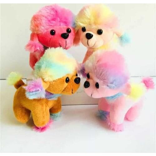 New lifelike cute fevarite Cartoon Colorful Poodle dog13cm plush soft pretty pendant Keychain decoration kids funny doll gift