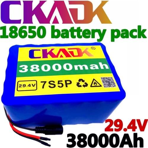 NEW High quality 7S5P 24v 38Ah battery pack 250w 29.4V 38000mAh lithium ion battery for wheelchair electric bicycle