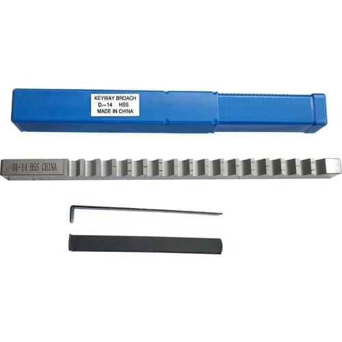 Keyway Broach 14mm D Push-Type Metric Size High Speed Steel Material Metalworking Cutting Tool CNC Machine