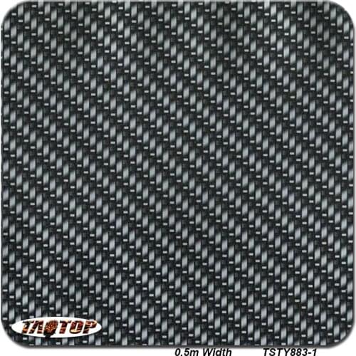 TSTY883-1 New 0.5m *10m silver transparent Carbon Fiber Pattern PVA hydro graphics film Water Transfer Printing Film