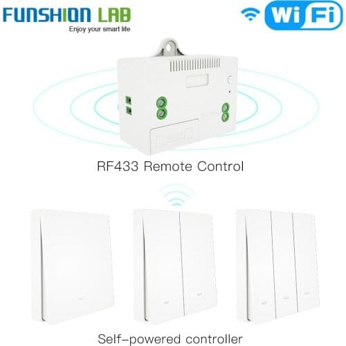 RF433 Wireless Switch No Battery Remote Control Wall Light Switch Self Powered No Wiring Needed Wall Panel Transmitter