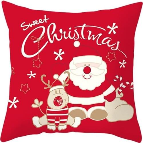 Christmas Pillow Cover Decorative Sofa Cushion Cover Case Seat Car Home Decor Throw Pillowcase Christmas Decoration For Home
