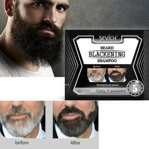 Sevich 15Ml Beard Blackening Shampoo Only 5Mins Fast Dye Beard Into Black Long Lasting 4 Weeks Coloring Nourishing Beard Product