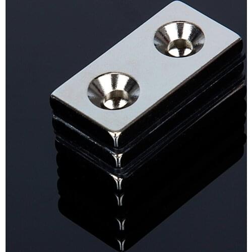 Magnets 3pcs N52 Strong Magnet 40 x 20 x 5mm Double Hole 5mm D Countersunk Rare Earth Neodymium Magnets Permanent magnet