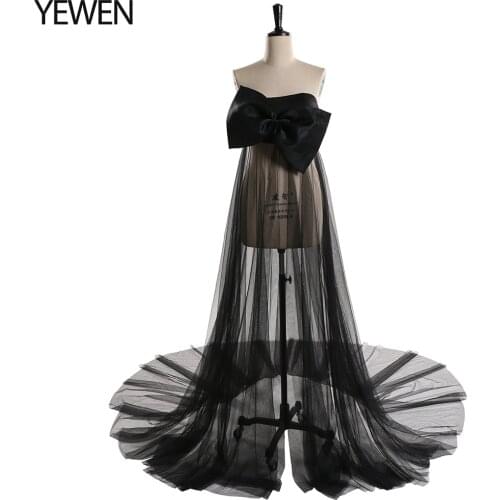 Tulle Shoulderless Maternity Dresses for Photo Shoot Baby Shower Pregnancy Dress for Pregnant Women Rompers + Mesh Long Dress