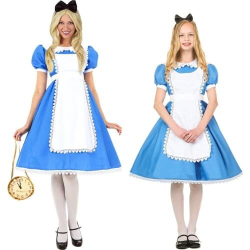 VOOCIEC Adult Alices Adventures in Wonderland Cosplay Role-Playing Japanese Anime Maid Costume halloween costumes for women
