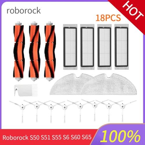Vacuum Cleaner Main Brush Hepa Filter for Xiaomi Vacuum for Roborock S50 S55 S6 Robot Vacuum Cleaner Parts Accessorie