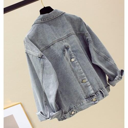 Korean Spring Autumn Solid Color Fashion Women Denim Jacket 2021 New Large Size Loose Casual Veste Femme Cazadora Vaquera Mujer