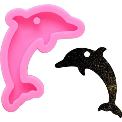 1pcs Bright Dolphin Mold Silicone Molds Diy Epoxy And Resin Craft Molds Keychains Mould Custom