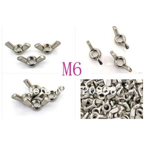 10pcs Metric Thread M6 304 Stainless Steel Wing Nuts Butterfly Nuts