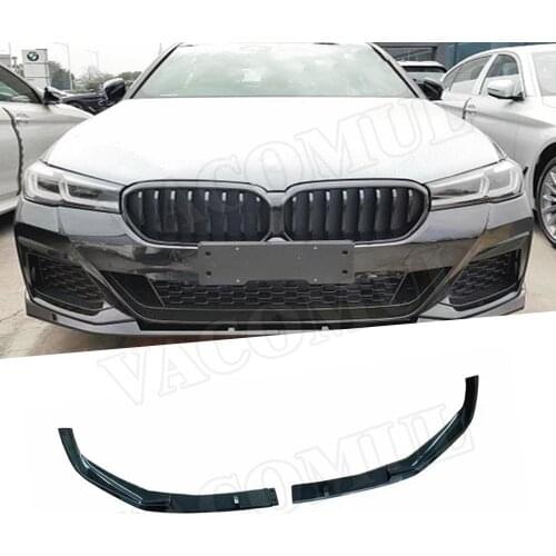 2Pcs/Set ABS Car Front Bumper Lip Splitters Spoiler Protector Cover Diffuser Guard for BMW 5 Series G30 G38 M Sport 2021 2022