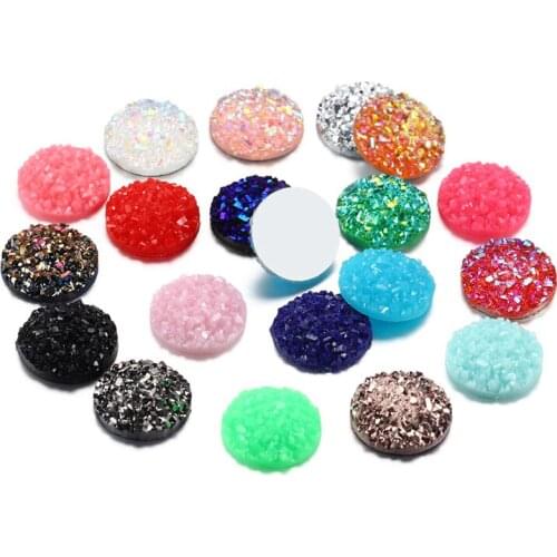 30Pcs 12MM Resin Candy Color Flat Back Bling Convex Surface Cabochons For DIY Making Earrings Bracelet Jewelry Accessories