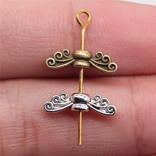 Tristana 40pcs 14x4x3mm Butterfly Wing Beads Jewelry Making Angel Wings Charms Butterfly Wing Small Hole Spacer Beads