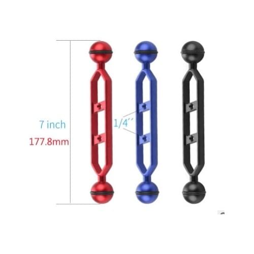 7"/ 17.7cm Double 1" Ball Arm for Connecting Strobe/Video Light to Underwater Housing