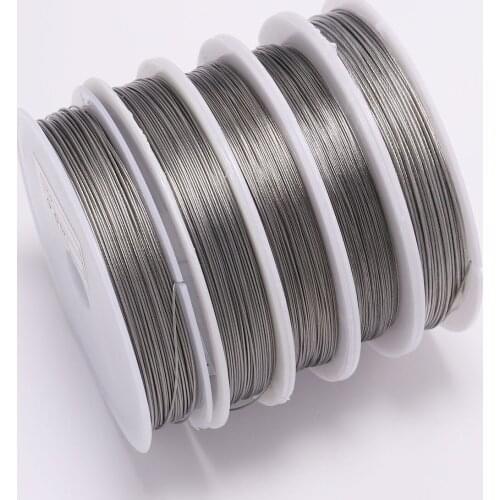 1 Roll/pcs 0.3/0.45/0.5/0.6mm Resistant Strong Line Metal Stainless Steel Wire Beading Wire For Jewelry Making Finding
