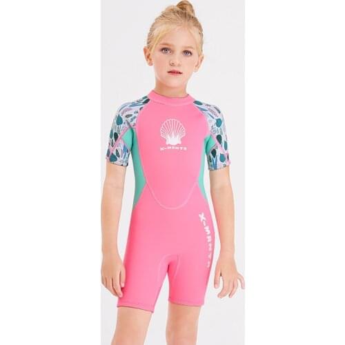 One Piece Keep Warm Back Zipper Long And Short Wetsuit Neoprene 2.5MM Diving Suit Children Kids Swimwear Sailing Clothes Girls