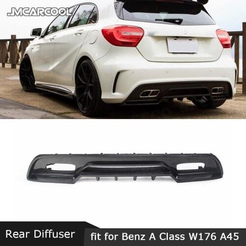 For Mercedes Benz A Class W176 A250 A260 A45 Sport 2013-2015 Rear Lip Diffuser Carbon Fiber Back Bumper Protector