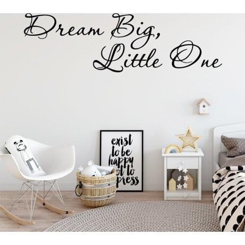 Pretty Big Dream Phrase Wall Stickers Art Wallpaper For Baby Kids Rooms Decor Decals Mural Bedroom Wall Art Decal