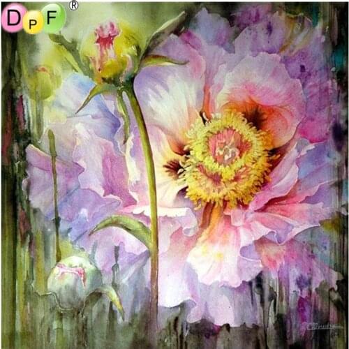 DPF DIY Purple flower 5D diamond embroidery diamond masaic square home decor crafts wall painting diamond painting cross stitch