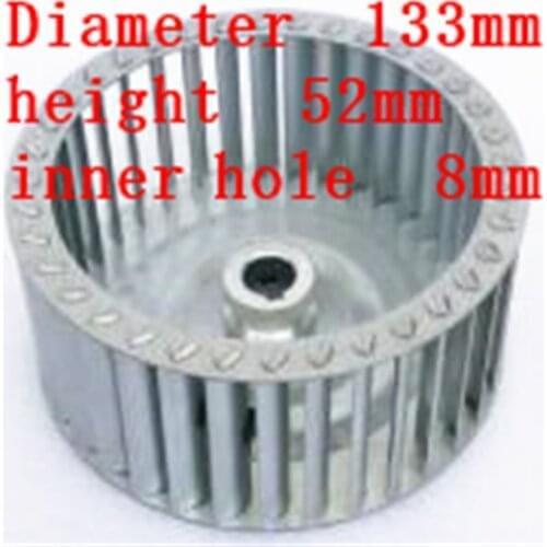Aluminum alloy motor / fan centrifugal wind wheel / fan blade Diameter 133mm* height 52mm inner hole 8mm