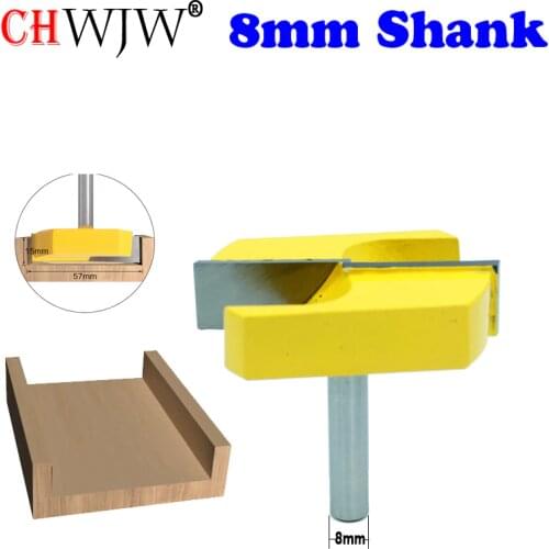 CHWJW 1PC Cleaning Bottom Router Bits with 8mm Shank,2-3/16 Cutting Diameter for Surface Planing Router Bit