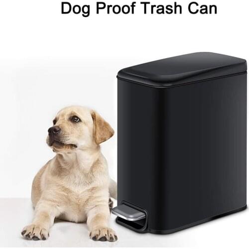 Hot Rectangular Small Trash Can with Lid Soft Close Bathroom Trash Can with Removable Inner Wastebasket