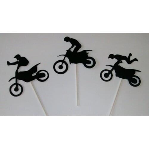 Dirt Biking Cupcake Toppers wedding birthday baby shower Party food picks free shipping custom colors
