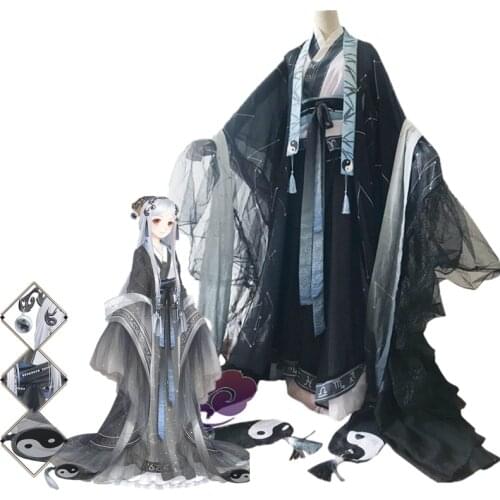 Game Miracle Nikki Cosplay Costume Yin Yun Fairy Chinese Style Cute Dress Halloween Chrismas Costumes for Women Dress Headwear