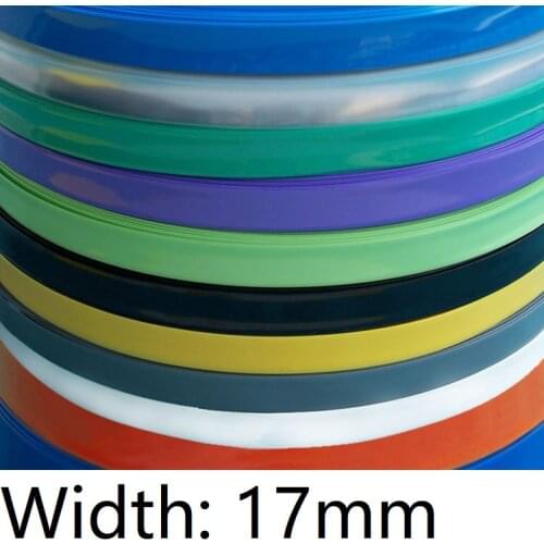 Width 17mm (Diameter 10.8mm) Lipo Battery Wrap PVC Heat Shrink Tubing Insulated Case Sleeve Protection Cover Flat Pack Colorful