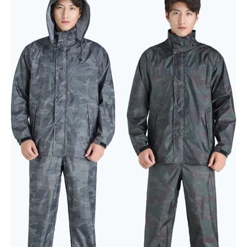 Camouflage Fashion Raincoats Set Men Plus Size Motorcycle Army Green Design Raincoats Waterproof Ropa De Lluvia Rain Gear DG50R
