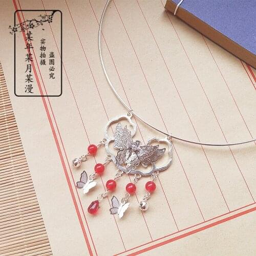 Cosplay Finger Ring Necklace Student Kanzashi Bracelet Ear Clips Accessories Anime Tian Guan Ci Fu Hua Cheng Xie Lian Earrings