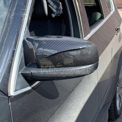Wing Mirror Cover caps For BMW X5 E70 X6 E71 2008 2013 Side door Carbon look Pair 2009 2010 2011 2012 replace horn shape