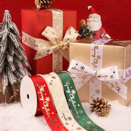 10 Yards/roll 25mm Satin Ribbon Wedding Birthday Party Gift Wrapping Christmas Decorations for Home DIY Crafts Ribbon Navidad