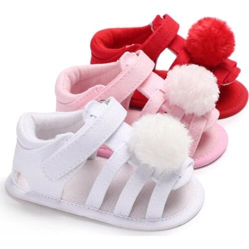 Summer Infant Baby Girls Sandals Cute Ball Baby Shoes Indoor Slippers