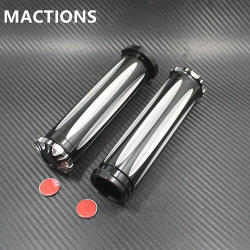 Motorcycle Grips For Harley Electronic Throttle Wire Touring Tri-Glide 2008-2017 1" Aluminium CNC Handlebar Hand Grips