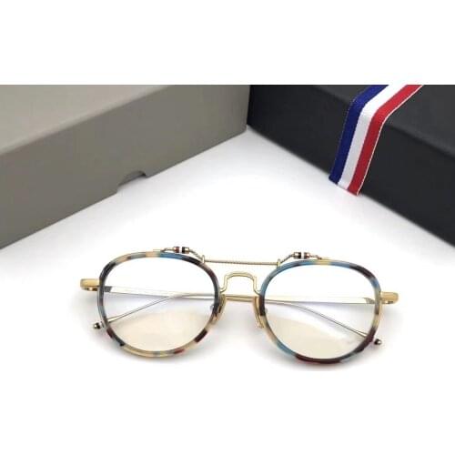 New York Thom Brand TBS815 Fashional Round Eyeglasses Frame Men Women Classic Double Beam Glasses Optical Prescription Eyewear