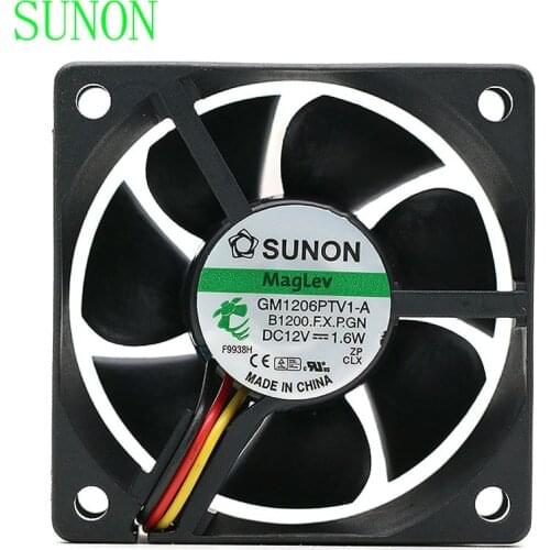 Original For Sunon GM1206PTV1-A 6025 6cm 60mm DC 12v 1.6w 3wire cooling fan