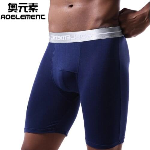 Tight and long sports shorts underwear modal wear legs mens boxers large size long legs running leggings
