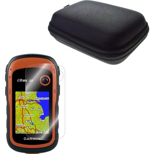 Clear LCD Screen Protector Cover Film Skin + Protect Case Portable Bag for Hiking Handheld GPS eTrex 10 20 30 eTrex 10x 20x 30x