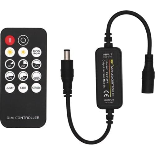 LED Controller For LED Strip Lights DIM Dimmer 2.4G RF Wireless Remote Control 5V 12V 24V 6A
