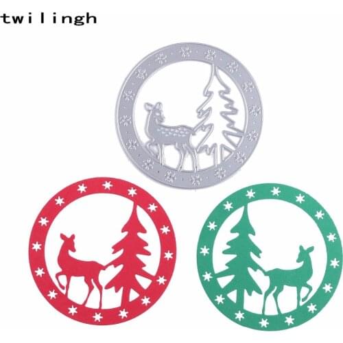 Christmas Deer Tree Wreath Cutting Dies For Painting DIY Scrapbooking Embossing Folder Decorative Card Making Craft Supplies