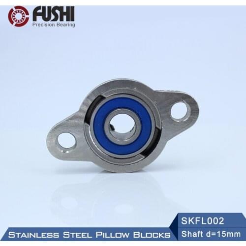 SKFL002 Bearing Shaft 15mm ( 1 Pc ) SSKFL002 Stainless Steel Pillow Block S KFL002 15 mm Bearings