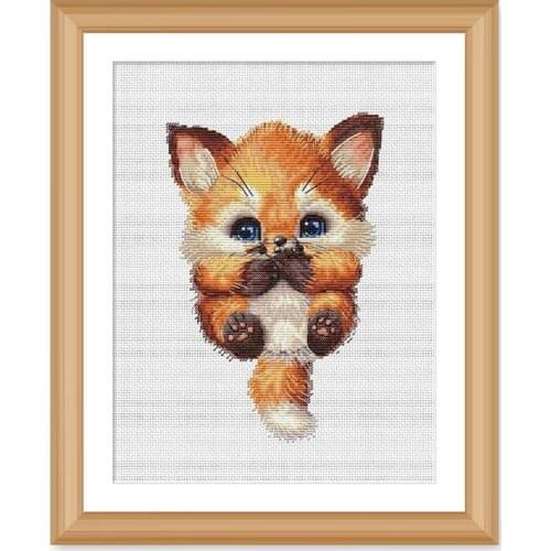 Precise Printing Kit A3243 Fox Baby Fishxx Home Hand Embroidery Cute Cartoon New Products