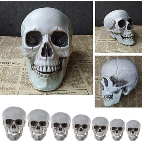 Halloween Decorations Artificial Skull Head Model Plastic Skull Bone Horror Skeleton Party Bar Model Human Anatomical Model