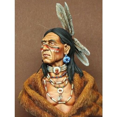 Unassambled 1/10 Chieftain leader man bust Resin figure miniature model kits Unpainted