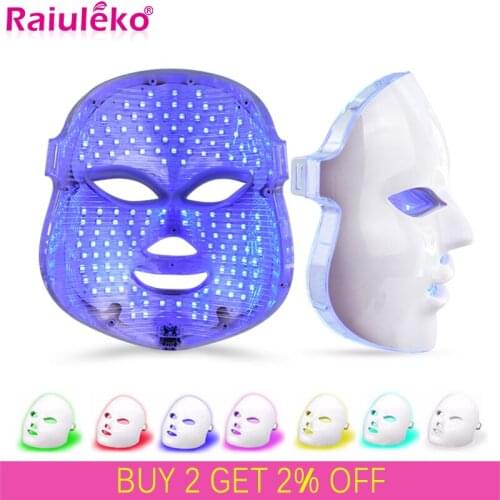 Korean 7 Colors LED Facial Mask Beauty Photon Therapy Light Skin Rejuvenation Anti- Acne Wrinkle Face Care Treatment Instrument